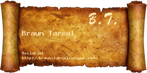 Braun Tarcal névjegykártya